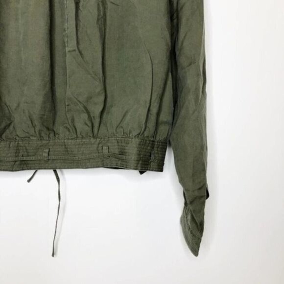 FRAME Military Green Linen Blend Jacket  - Picture 7 of 10